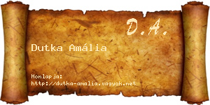 Dutka Amália névjegykártya