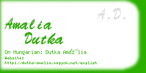 amalia dutka business card
